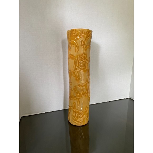 Studio B by Magenta (Early Rae Dunn) 14.5" Yellow Rose Pattern Vase - Picture 4 of 9